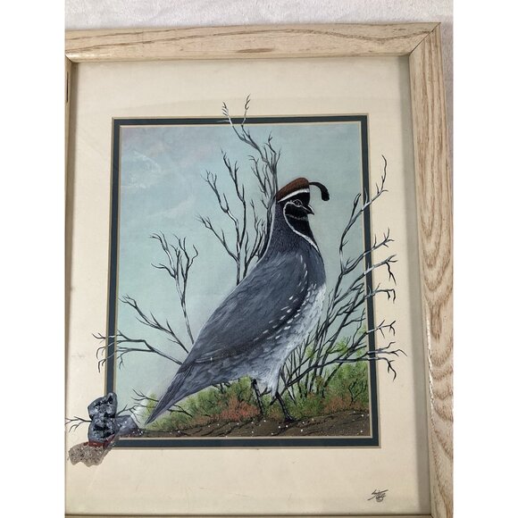 Gambel's Quail by Gerry R Stein 3-D SW Art hand painted One Of A Kind Print - Picture 4 of 9